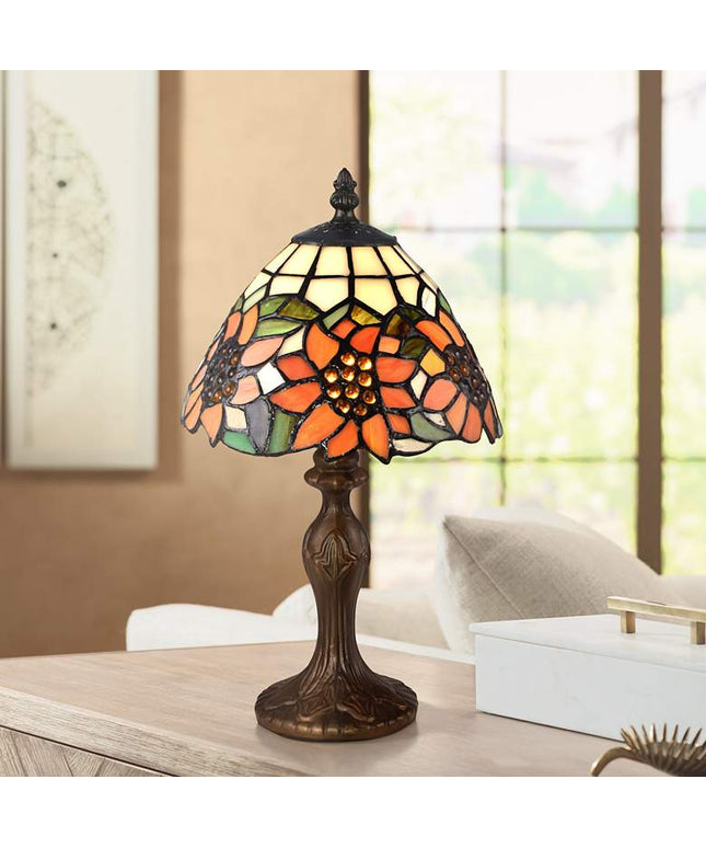 Dale Tiffany Discovery 14" High Bronze Tiffany-Style Accent Table Lamp
