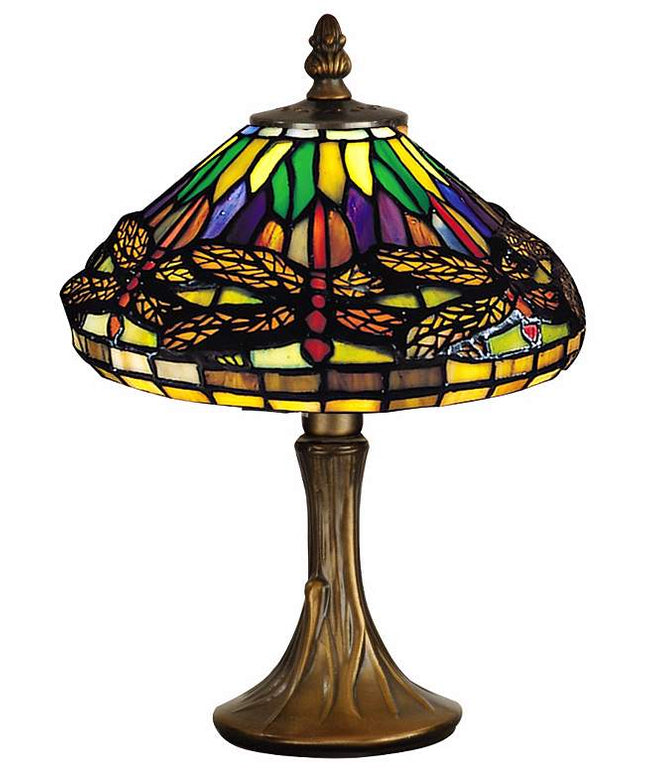 Dale Tiffany Dragonfly 11" High Brass Tiffany-Style Accent Lamp