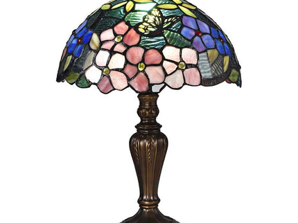 Dale Tiffany Fox Peony 19" High Bronze Tiffany-Style Accent Table Lamp