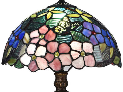 Dale Tiffany Fox Peony 19" High Bronze Tiffany-Style Accent Table Lamp