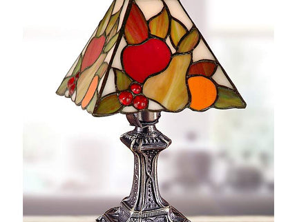 Dale Tiffany Fruit 11"H Antique Brass Art Glass Table Lamp