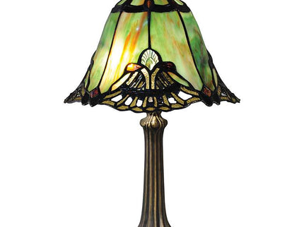 Dale Tiffany Haiawa 16"H Brass and Green Accent Table Lamp