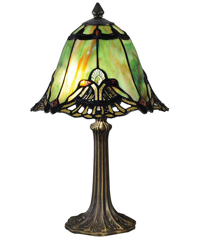 Dale Tiffany Haiawa 16"H Brass and Green Accent Table Lamp
