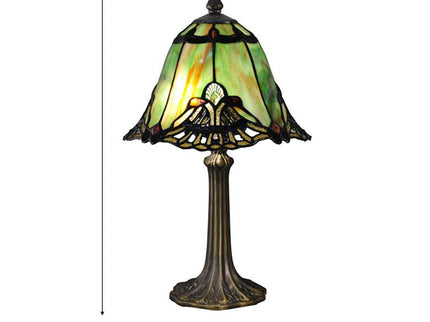 Dale Tiffany Haiawa 16"H Brass and Green Accent Table Lamp
