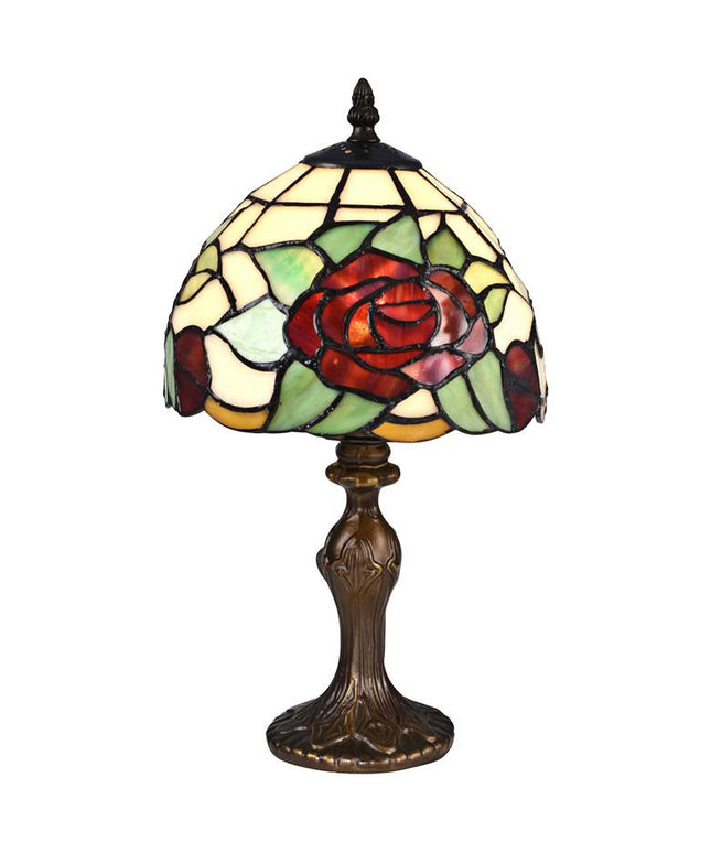 Dale Tiffany Indian Rose 14 1/2" High Bronze Tiffany-Style Table Lamp