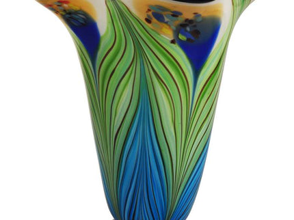 Dale Tiffany Kalmia Multi-Color 12 3/4" High Art Glass Modern Vase