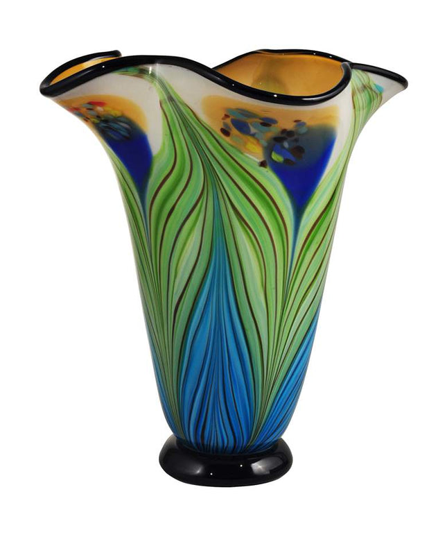 Dale Tiffany Kalmia Multi-Color 12 3/4" High Art Glass Modern Vase