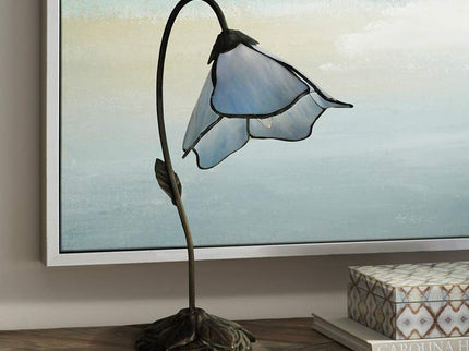Dale Tiffany Poelking Blue Lily 19" High Art Glass Accent Lamp