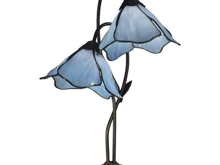 Dale Tiffany Poelking Blue Lily 21" High Glass 2-Light Accent Lamp