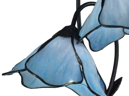 Dale Tiffany Poelking Blue Lily 21" High Glass 2-Light Accent Lamp