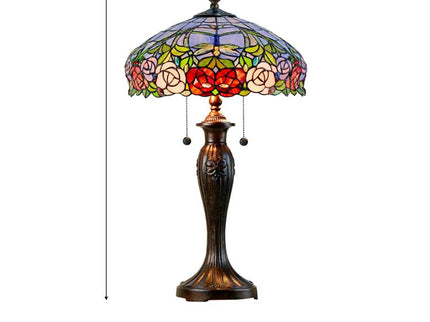 Dale Tiffany Zenia Fieldstone Rose Art Glass Table Lamp