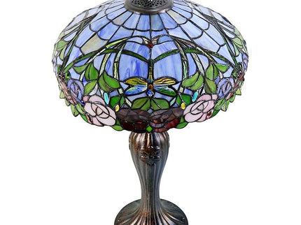 Dale Tiffany Zenia Fieldstone Rose Art Glass Table Lamp