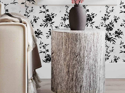 Dalhia 15" Wide Distressed White and Gold Side Table