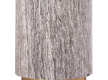 Dalhia 15" Wide Distressed White and Gold Side Table