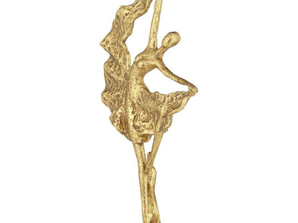 Dancer with Skirt 17 1/2" High Shiny Gold Statue