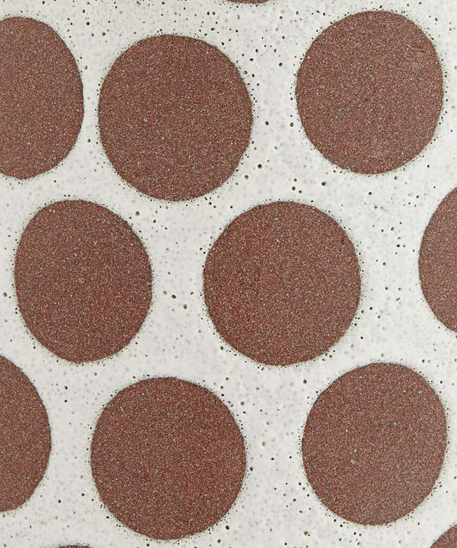 Dara 11 3/4"H Matte White Brown Decorative Vase with Handle