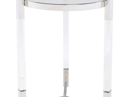 Darla 19" Wide Silver and Acrylic Modern Round Accent Table