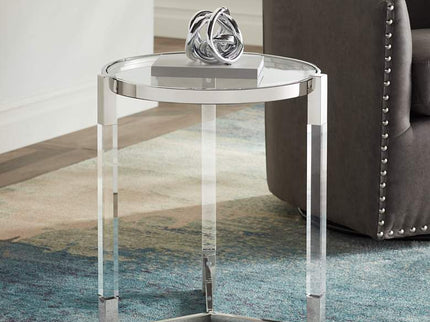 Darla 19" Wide Silver and Acrylic Modern Round Accent Table