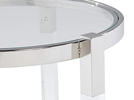 Darla 19" Wide Silver and Acrylic Modern Round Accent Table