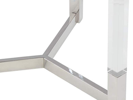 Darla 19" Wide Silver and Acrylic Modern Round Accent Table