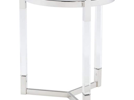 Darla 19" Wide Silver and Acrylic Modern Round Accent Table