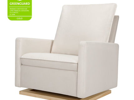 M20984PCMEWLB,Babyletto,Cali Pillowback Chair and a Half Glider in Performance Cream Eco-Weave w/ Light Wood Base