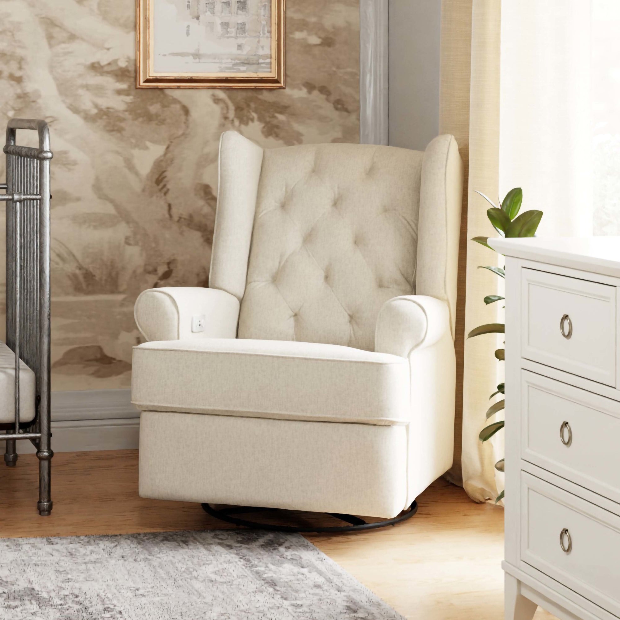 M21987PCMEW,Namesake,Harbour Power Recliner in Performance Cream Eco-Weave