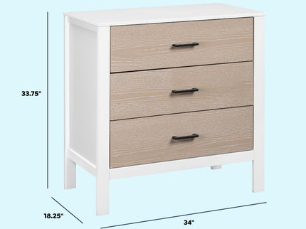 F23223WCWD,Carter's,Radley 3-Drawer Dresser in White & Coastwood