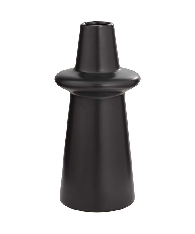 Decker 17 3/4" High Matte Black Ceramic Vase
