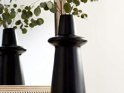 Decker 17 3/4" High Matte Black Ceramic Vase