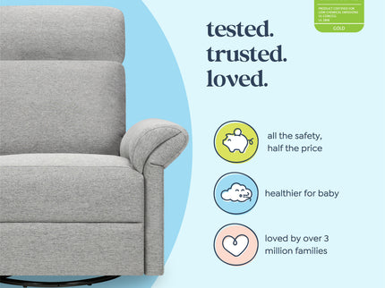 M24386FTG,DaVinci,Suzy Flex Swivel Recliner w/ Adj. Arms & Headrest in Frost Grey