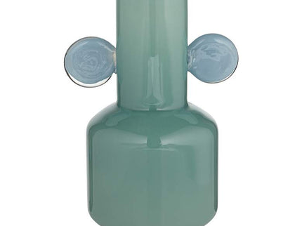 Delvin 12 1/4" High Green and Blue Glass Decorative Vase