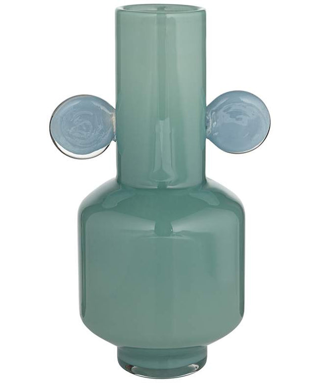 Delvin 12 1/4" High Green and Blue Glass Decorative Vase