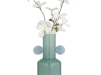 Delvin 12 1/4" High Green and Blue Glass Decorative Vase