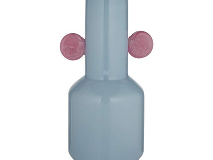 Delvin 16 1/4" High Blue and Pink Glass Decorative Vase