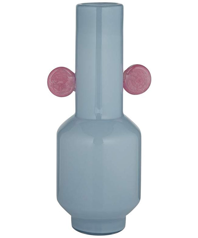 Delvin 16 1/4" High Blue and Pink Glass Decorative Vase