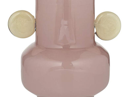 Delvin 8 1/2" High Pink and Yellow Glass Decorative Vase