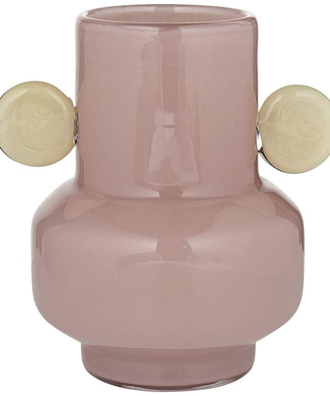 Delvin 8 1/2" High Pink and Yellow Glass Decorative Vase