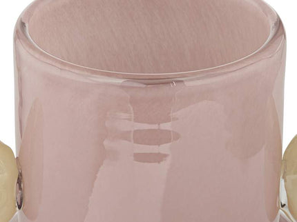 Delvin 8 1/2" High Pink and Yellow Glass Decorative Vase