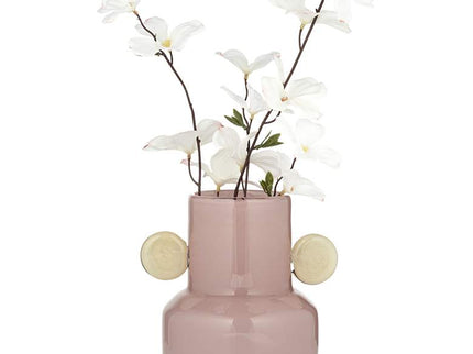 Delvin 8 1/2" High Pink and Yellow Glass Decorative Vase