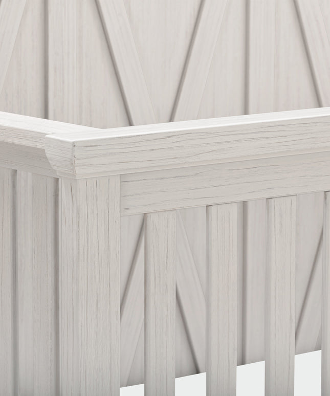 B14501WDF,Monogram by Namesake,Emory Farmhouse 4-in-1 Convertible Crib in White Driftwood