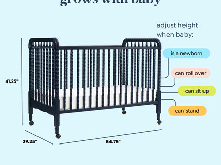 M7391V,DaVinci,Jenny Lind Stationary Crib in Navy Blue Finish