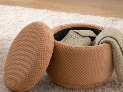 M22985CVC,Babyletto,Enoki Storage Ottoman in Canyon Velvet Checker