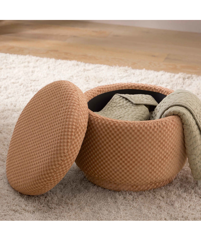 M22985CVC,Babyletto,Enoki Storage Ottoman in Canyon Velvet Checker