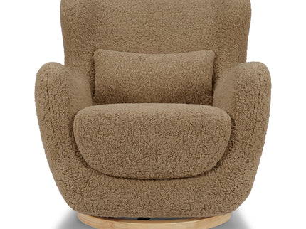 M24187CTSLB,Nursery Works,Solstice Swivel Glider in Cortado Shearling w/ Light Wood Base