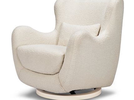 M24187WBIB,Nursery Works,Solstice Swivel Glider in Ivory Boucle w/Ivory Wood Base