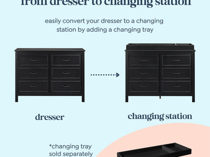 M12826E,DaVinci,Charlie 6-Drawer Double Dresser in Ebony