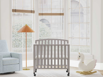 M18198G,DaVinci,Dylan Folding Portable 3-in-1 MiniCrib and TwinBed in Grey