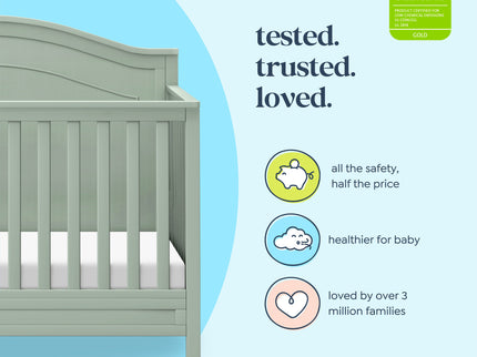 M12801LS,DaVinci,Charlie 4-in-1 Convertible Crib in Light Sage