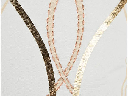 Doh White and Gold Geometric 20" Square Decorative Pillow